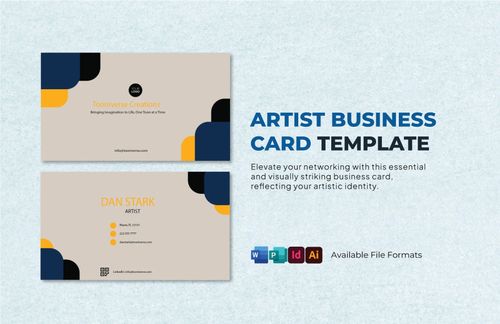 Artist Business Card Template in Word, Illustrator, Publisher, InDesign - Download | Template.net