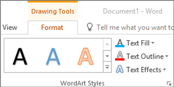 WordArt Styles group