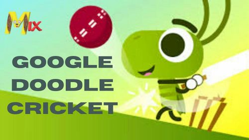 an animated image of a cricket player with the words google doodle cricket