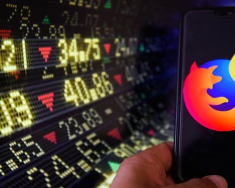 Mozilla’s Firefox logo displayed on a smartphone.