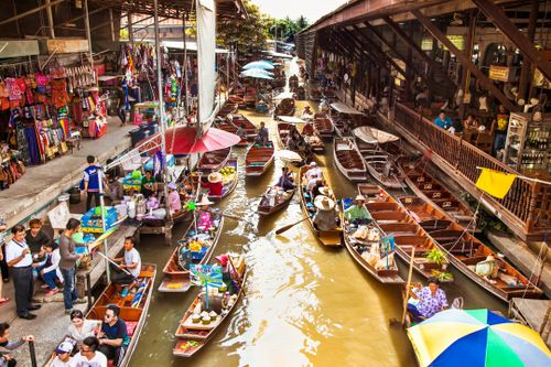Tongli's arched bridges over a lively floating market