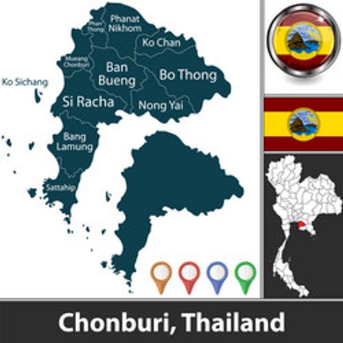 map chonburi thailand vector