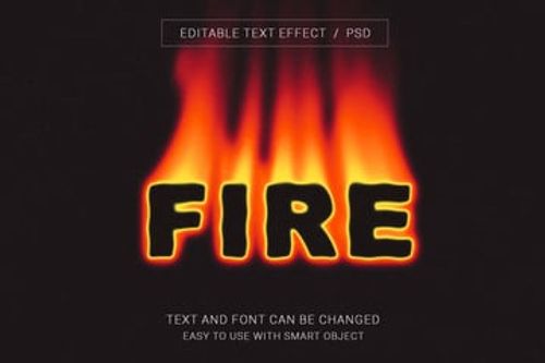 Fire Editable Text Effect