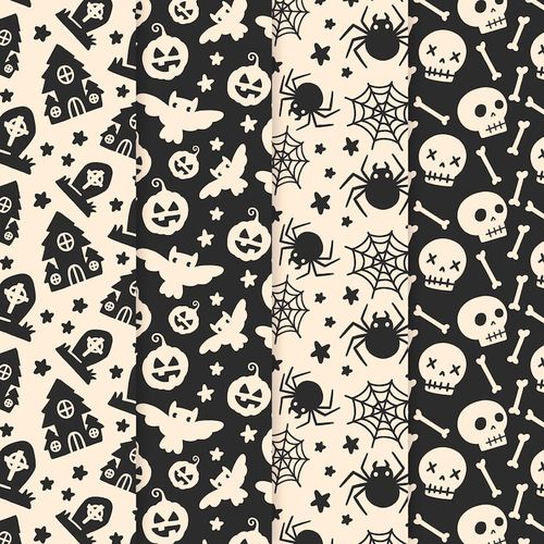Free Vector hand drawn halloween pattern