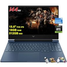 HP Victus 15 Gaming Laptop 15.6” FHD IPS Anti-Glare 144Hz Intel 8-core i5-12450H (Beat i7-11800H) 16GB RAM 512GB SSD GeForce RTX 3050 Backlit B&O Fast Charging Win11 Blue w/ICP Accessory