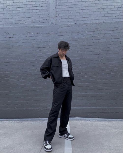 Concert Outfit Guys Mens Fashion, Semi Formal Men Outfit Party, Black Shirt Outfit Men Streetwear, Jordan 1 Lost And Found Outfit Men, Air Jordan 1 Lost And Found Outfit Men, Black Jeans Outfit Mens Aesthetic, All Black Concert Outfit Men, Lost And Found Jordan 1 Outfit Men, Black And White Semi Formal Outfits Men