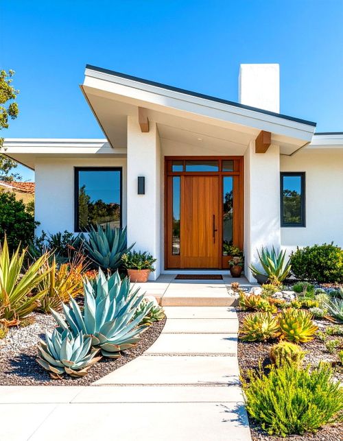 Mid Century Modern White Stucco Modernist Cube - 20 Mid-Century Modern Exterior Home Ideas