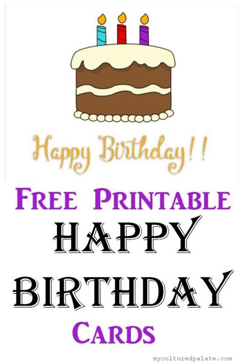 a birthday card with the words free printable happy birthday cards