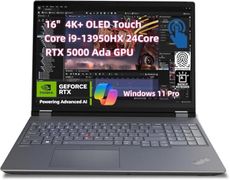 NewLenovo ThinkPad P16 Gen 2 Mobile Workstation (16" 4K+ OLED Touchscreen, Core i9-13950HX 24Core, 128GB RAM 4TB SSD, Geforce RTX 5000 Ada) Laptop for Engineer Designer Architect, AI PC Win 11 Pro
