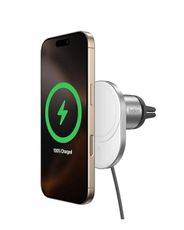 Belkin MagSafe-Compatible Wireless Car Charger 15W, Fast Charging Wireless Charger - Powerful Magnetic Vent Holder for iPhone 17, 16, 15, 14, 13 Series, Pixel 10, Secure Car Phone Mount - White