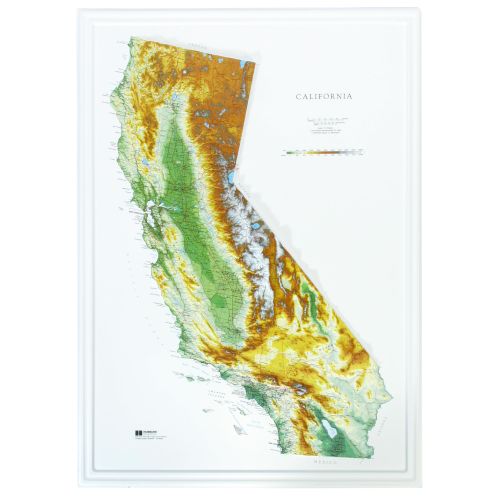 Hubbard Scientific 3D California Map | A True Raised Relief Map - You Can Feel the Terrain | Vacuum-formed Molded | 25" x ...