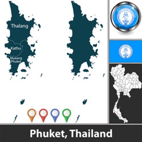 map phuket thailand vector