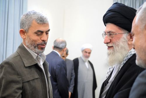 yahya sinwar greeting iranian supreme leader ali khamenei