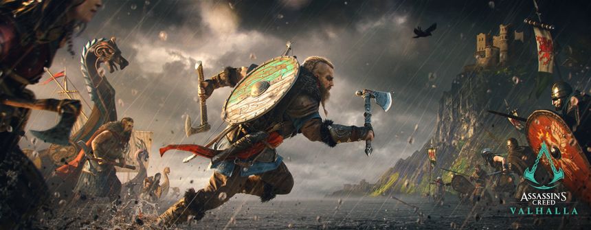Assassin's Creed Valhalla Battle At Sea Wallpaper