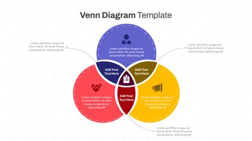 Colorful Three Circles Venn Diagram PowerPoint and Google Slides Template
