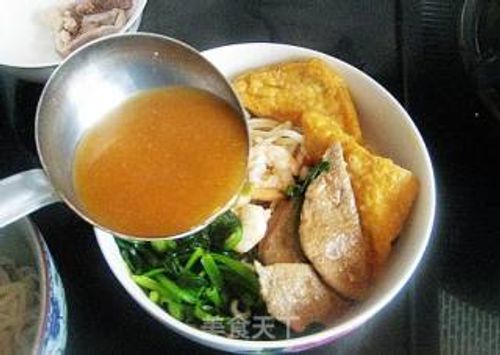 Close-up of shacha sauce and noodle toppings