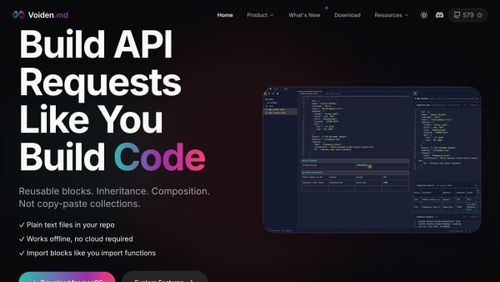 Voiden API Client's website screenshot