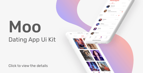 Moo - Mobile App Template - Design UI Kit