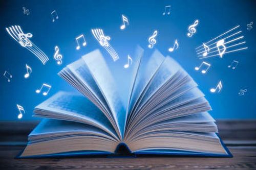 Notes de musique d'un ancien livre de chansons