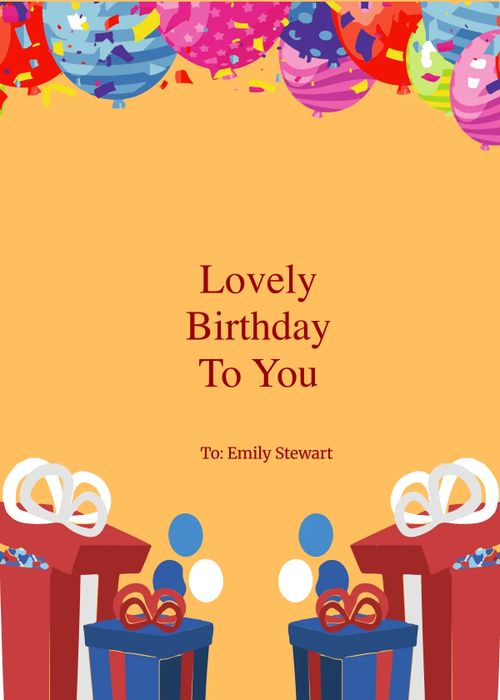 Free Personalized Birthday Card for Her Template to Edit Online