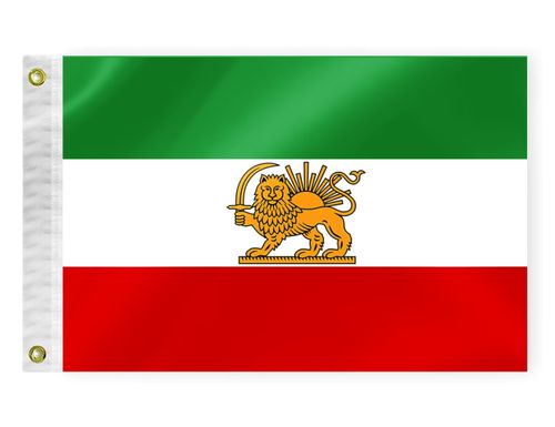 PLAIEI Old Iran Boat Flag 12x18 Inches Small Former Iran Lion Sun Banner Persia Historic Iranian Revolution Boat ATV Flag ...