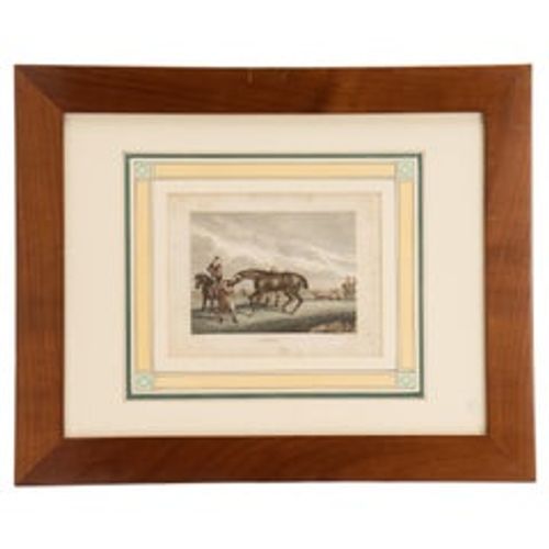 Watercolor Finished Print Depicting Racing Horses, England 1799