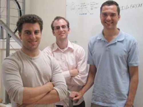 Airbnb founders Brian Chesky (left), Nathan Blecharcyzk (center) and Joe Gebbia (right) launched the company in 2008 after renting out air beds in their San Francisco apartment to make rent