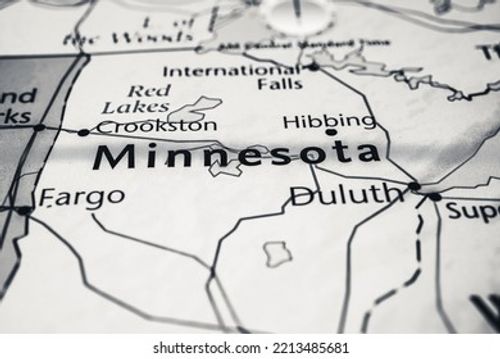 Minnesota on the USA map Stock Photo