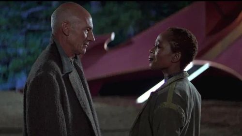 Partick Stewart and Alfre Woodard in Star Trek :First Contact