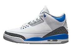 Nike Men's Air Jordan 3 Retro Racer Blue, White/Black/Cement Grey/Racer, 10