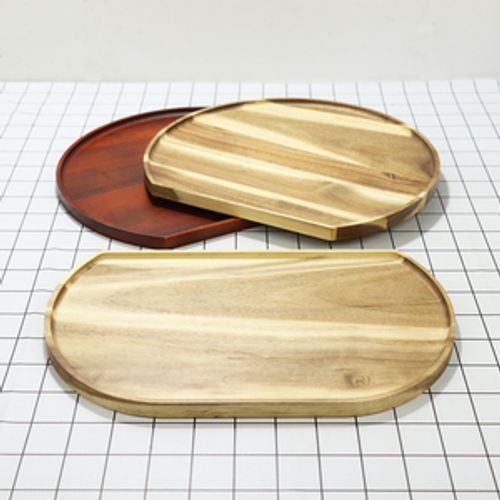 Kitchen Countertop Coffee <strong>Table</strong> Handmade <strong>Unfinished</strong> <strong>Round</strong> Acacia <strong>Wood</strong> Tray Decorative Tray - Product Image 1