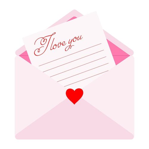 Vector vector illustration envelope with a congratulatory letter valentine's day i love you