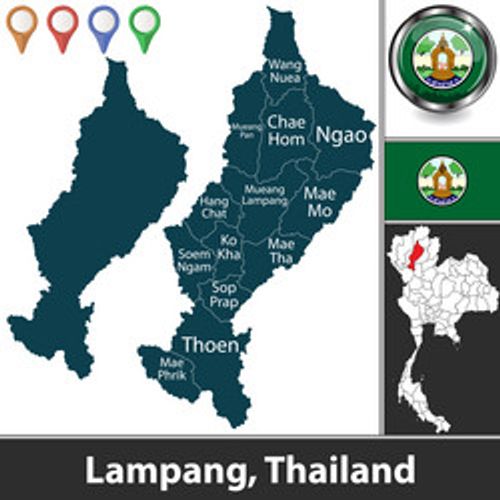 map of lampang thailand vector