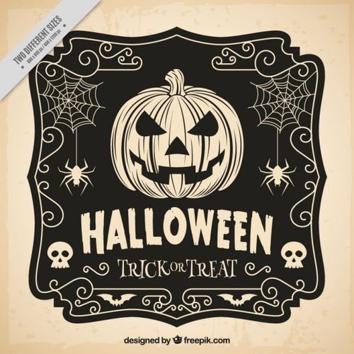 Free Vector hand drawn halloween vintage background