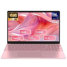 Molegar 15.6" Student Laptop with Backlit Keyboard|16GB RAM 512GB SSD Laptop Computer|1920×1080 FHD Eye Protection Display|Fingerprint|38Wh Large Battery|180°Open Angle|WiFi|Webcam|BT 4.2|HDMI