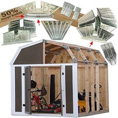 EZBUILDER 50 Structurally Stronger Truss Design Easy Shed Kit Builds 6in–14in Widths Any Length Storage Barn Shed Garage Playhouse Easy Framing Kit 2x4 Basic Barn Roof Wood NOT Included