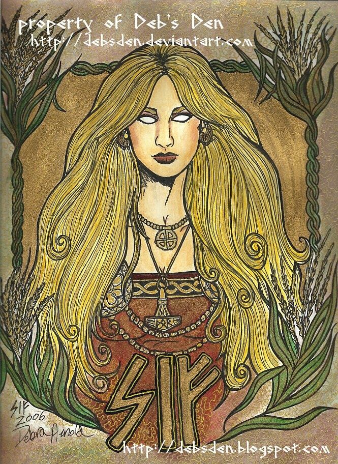 Sif. Maybe with more detail and curls instead. | Norse goddess, Norse myth, Pagan art