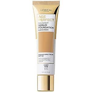 L’Oréal Paris Age Perfect Radiant Serum Foundation with SPF 50, Honey Rose, 1 fl. oz. Foundation With Spf, Perfect Foundation, Foundation Concealer, No Foundation Makeup, Honey Rose, Hydrating Serum, Spf 50, Acne Prone Skin, Loreal Paris