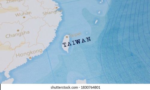 The Realistic Map of Taiwan Stock Photo