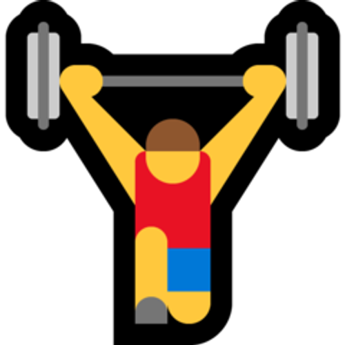 How Man Lifting Weights emoji looks on Microsoft.