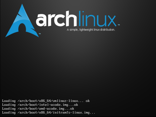 arch linux isolinux screenshot