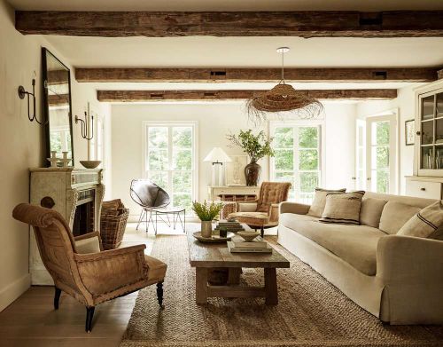 slipcovered sofa in a living room