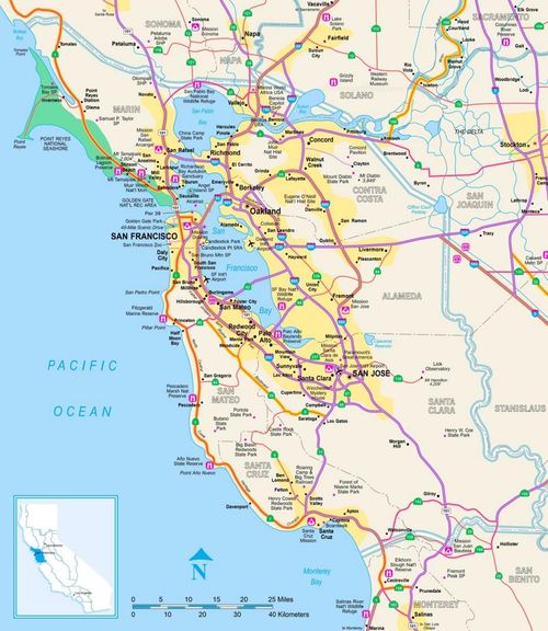 Tourist Map of San Francisco Bay Area
