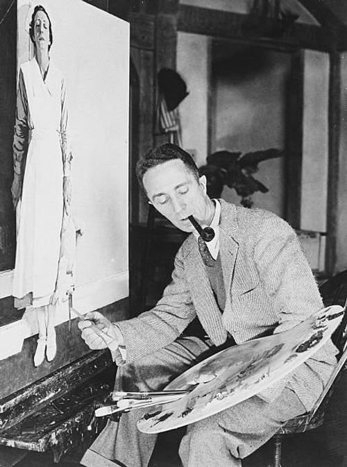 Norman Rockwell Painting a Nurse