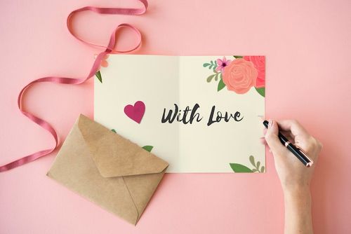 Free Photo with love letter message words graphic