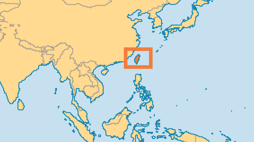 Locator Map for Taiwan - Republic of China