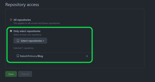selecting repository access