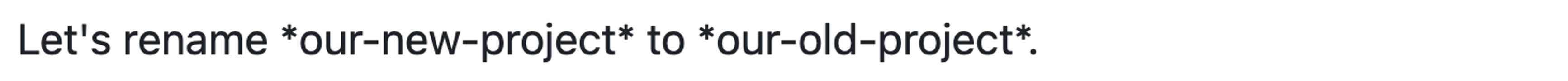 Screenshot of rendered GitHub Markdown showing how backslashes prevent the conversion of asterisks to italics.