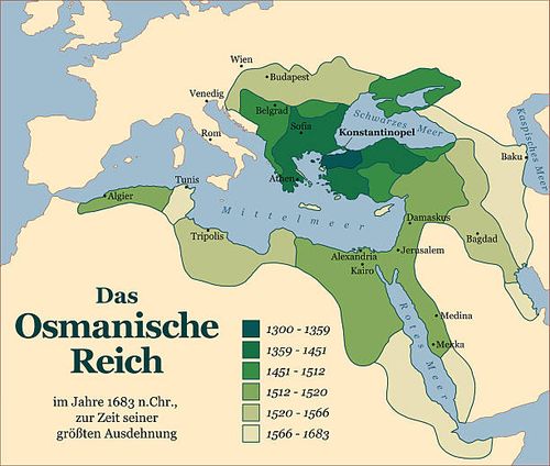 Ottoman Empire Acquisitions German The Ottoman Empire at its greatest extent in 1683. German labeling! Vector illustration. ottoman-empire-map stock illustrations