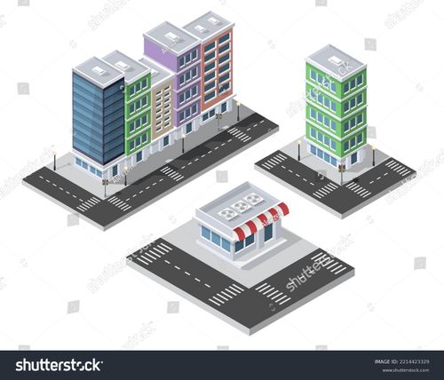 Isometric city map generator that provides  design elements is the core element of 3D flat icon set. A collection of isolated elements for creating infrastructure Stock Vector